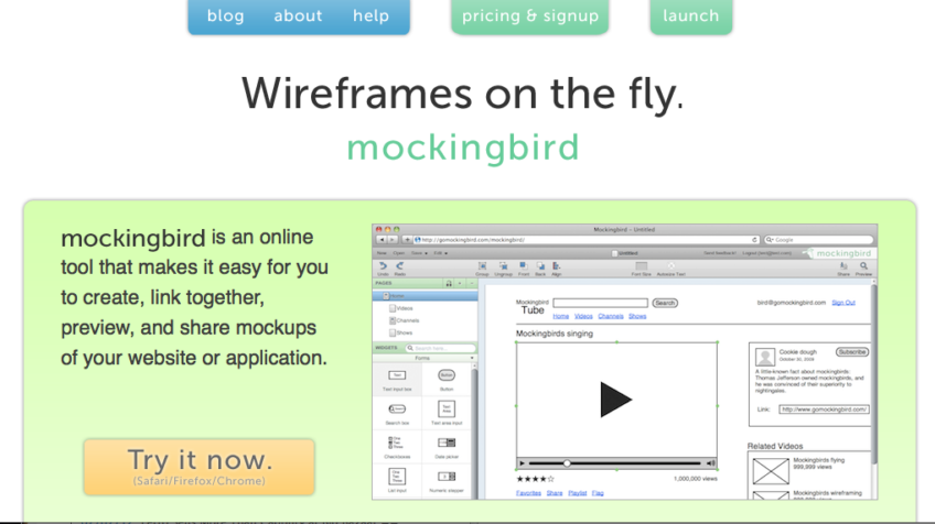 MockingBird - Quick Wireframe Tool
